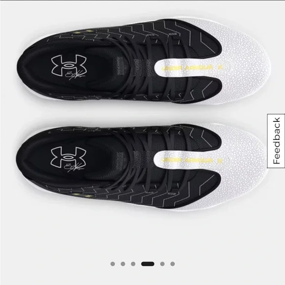 NWB Under Armour Harper 9 RM Black and White Cleats with Gold Detail - Picture 3 of 8